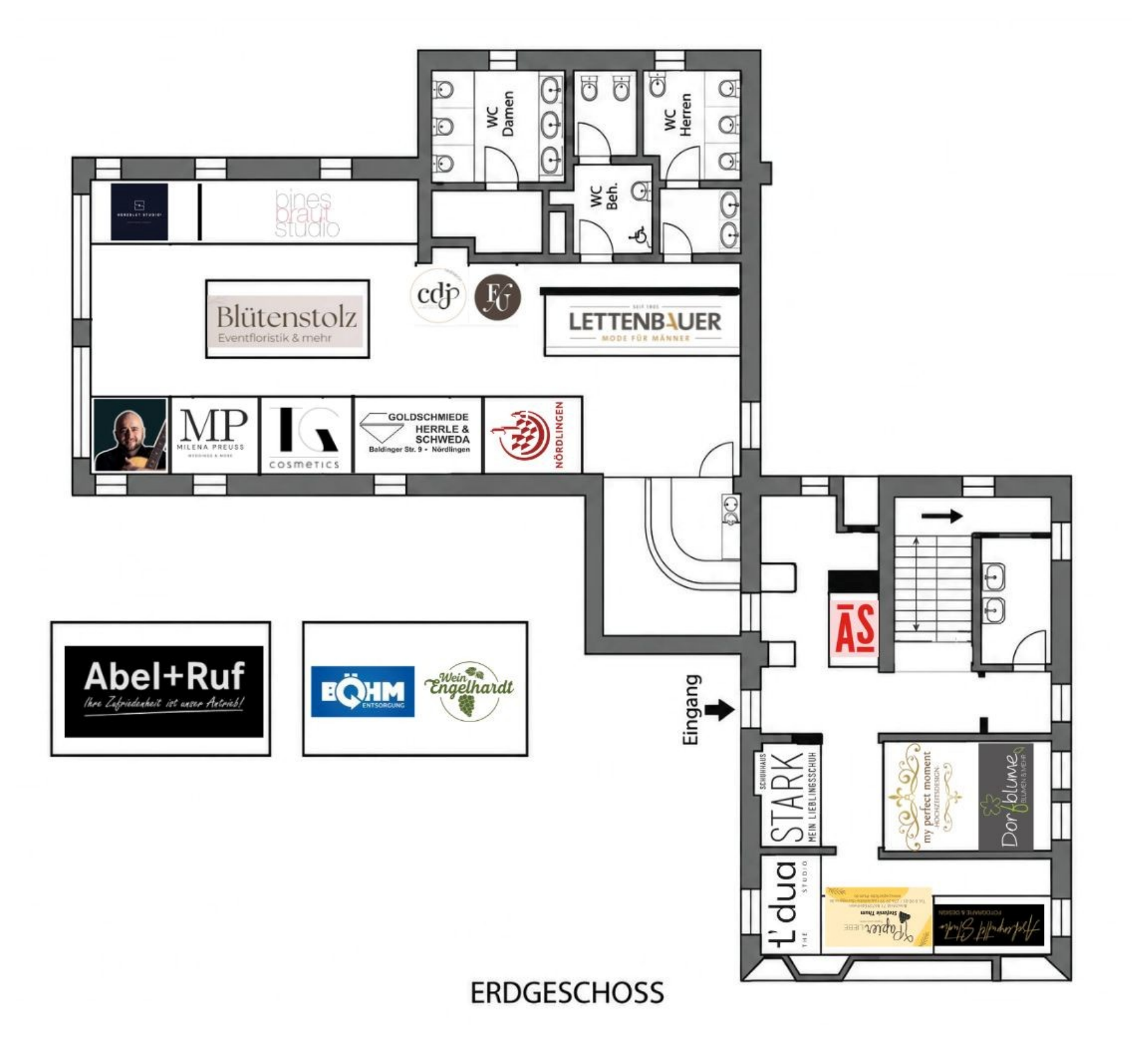 Standplan Erdgeschoss – Aussteller im Gutls Schlössle